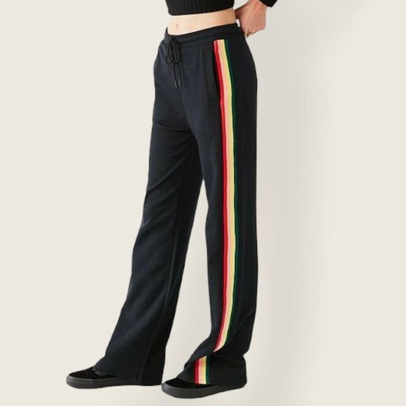 URBAN Outfitters BDG High Rise Rainbow Stripe Track Pants - Picture 9 of 9